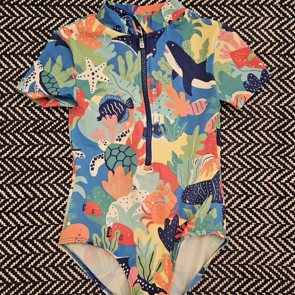 Colorful Kids Swimwear with Ocean Print